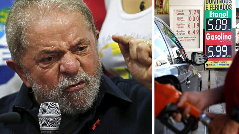 Lula volta a criticar redução de imposto que baixou o preço da gasolina no Brasil
