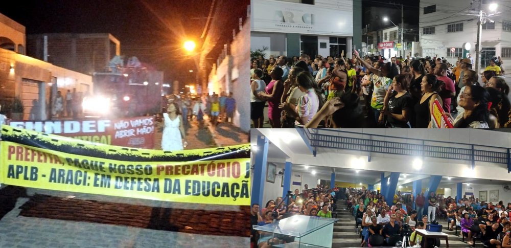 Professores de Araci fazem carreata e cobram pagamento dos precatórios