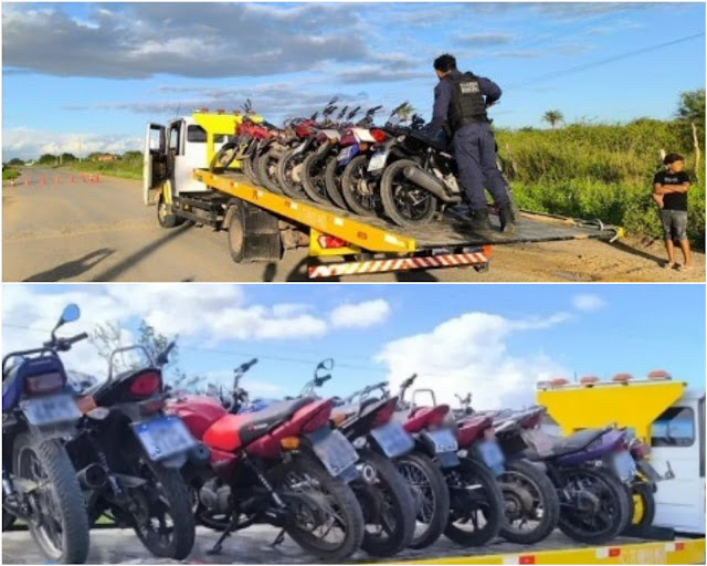 PM apreende motocicletas irregulares em evento ilegal de 