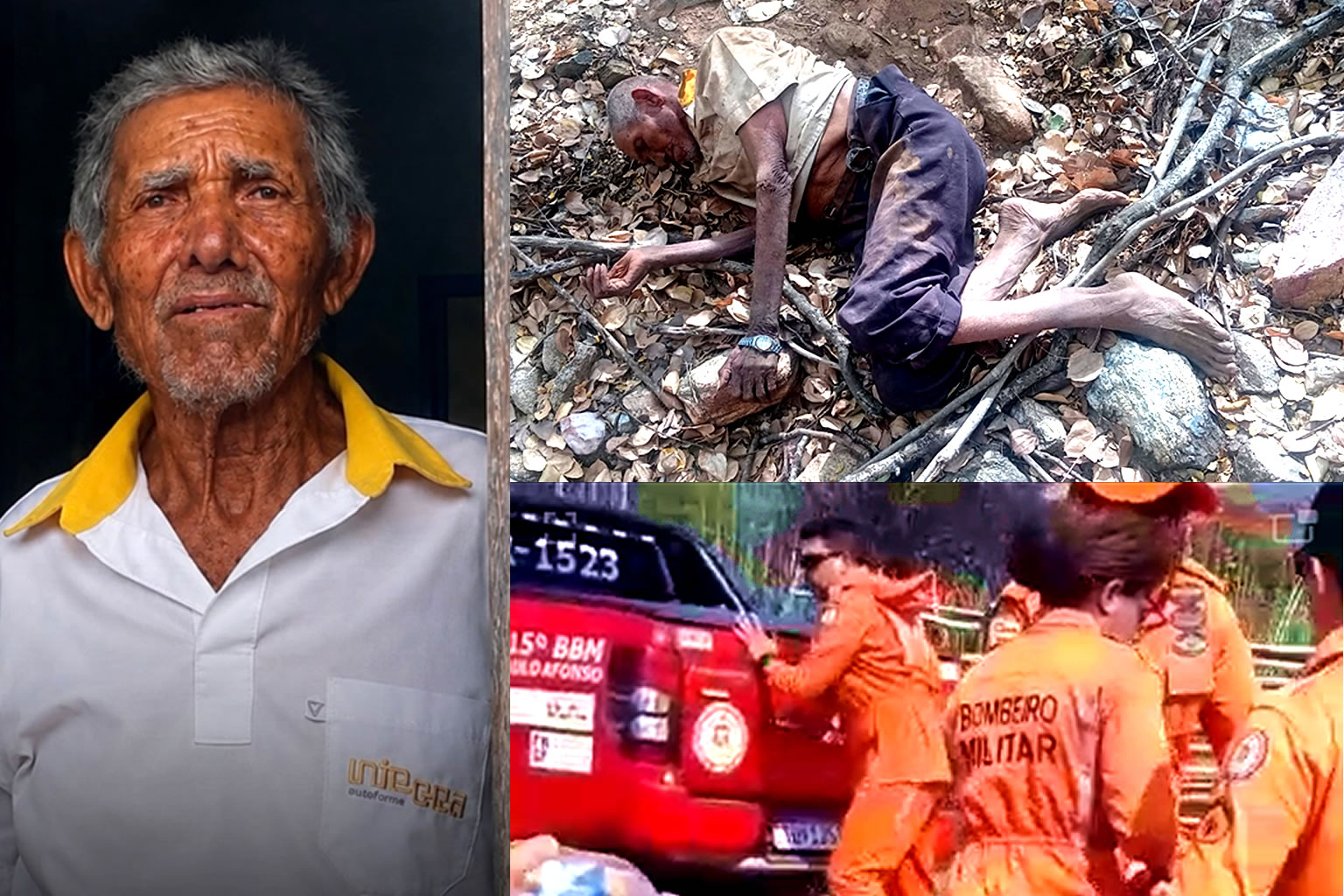 Idoso desaparecido há quatro dias é encontrado com vida na zona rural
